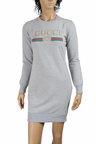 GUCCI knitted long dress with front dragonfly appliqué 396
