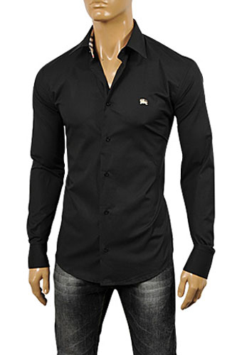 burberry button up black