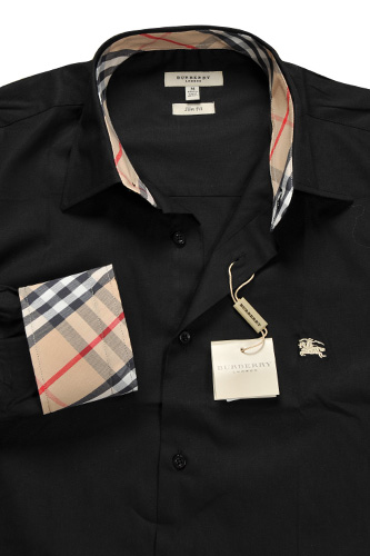 mens black burberry shirt