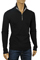 Mens Designer Clothes | ARMANI JEANS Men’s Zip Up Cotton Shirt In Black #226 View 1