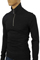 Mens Designer Clothes | ARMANI JEANS Men’s Zip Up Cotton Shirt In Black #226 View 3