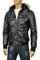 Mens Designer Clothes | DOLCE & GABBANA Men's Artificial Leather Hooded Jacket #353 View 3