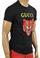 Mens Designer Clothes | GUCCI Cotton T-Shirt with Angry Red Cat Embroidery #221 View 3
