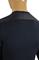 Mens Designer Clothes | PRADA Men's Long Sleeve Fitted Shirt In Navy Blue #88 View 6
