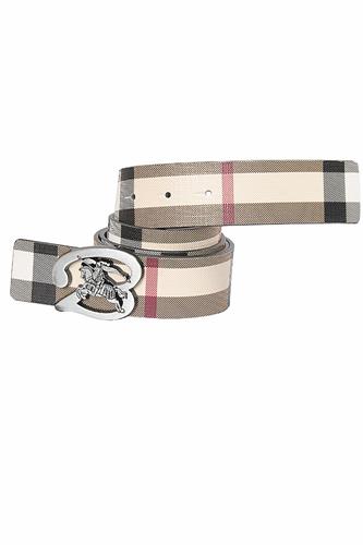 BURBERRY men’s reversible leather belt with silver buckle 76