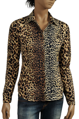 ROBERTO CAVALLI Leopard Print Ladies’ Dress Shirt #283