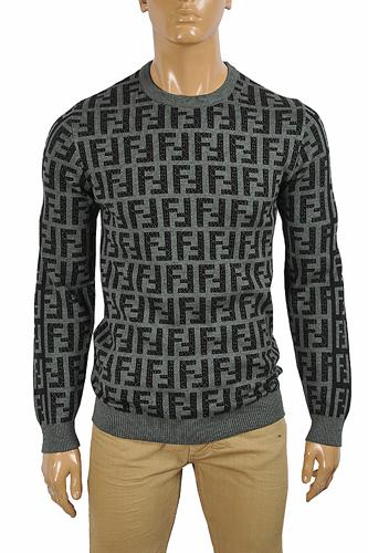 FENDI men's round neck FF print sweater 64