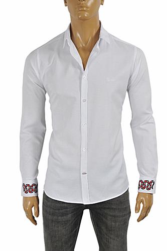 GUCCI Men’s Dress Shirt Embroidered with Snakes #378