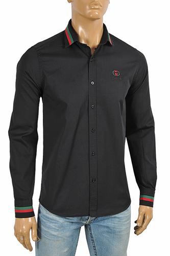 GUCCI men’s dress shirt embroidered with logo 398