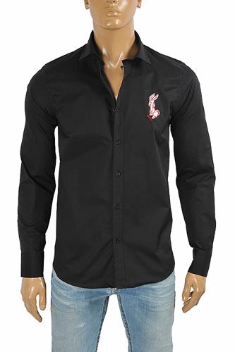 GUCCI men’s dress shirt with front bunny embroidery 399