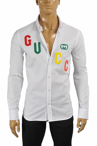 GUCCI men’s dress shirt with front appliqué 417
