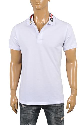 GUCCI Men Cotton Polo With Kingsnake 375