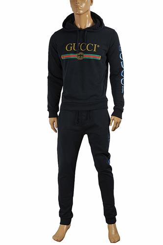 GUCCI men’s zip up jogging suit in navy blue color 166
