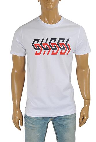 GUCCI cotton T-shirt with front logo print 314