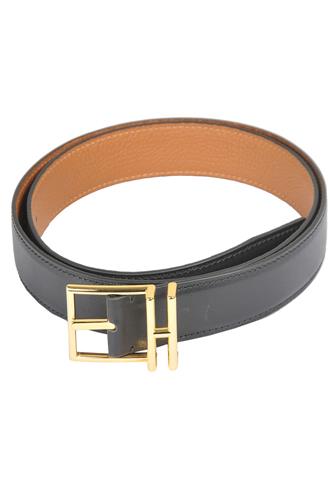 HERMES Unisex Reversible Leather Belt 91