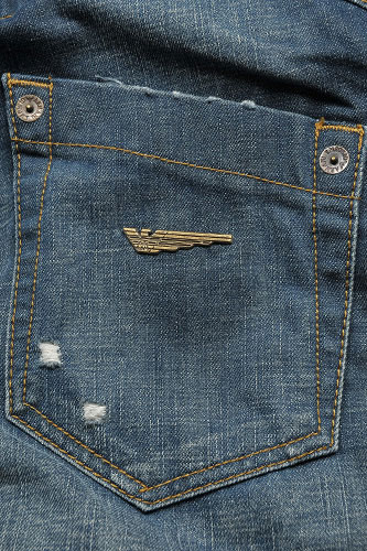 Mens Designer Clothes | EMPORIO ARMANI Men's Washed Jeans With Belt
