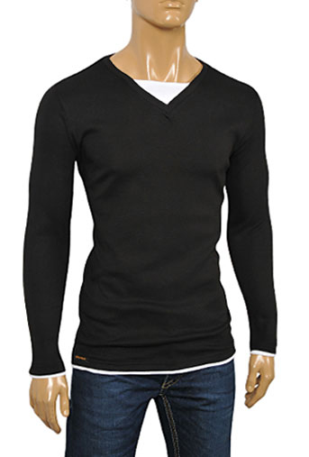 Mens Designer Clothes | EMPORIO ARMANI Men's Cotton Long Sleeve Shirt #215