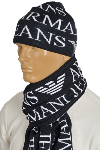 Mens Designer Clothes | ARMANI JEANS Men's Hat/Scarf Set #107