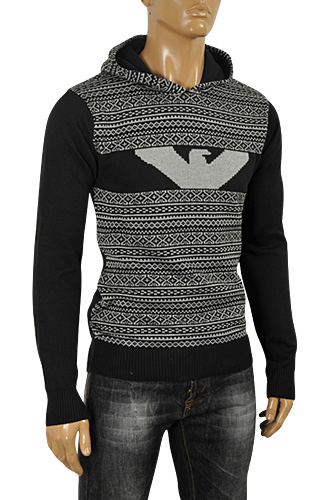 Mens Designer Clothes | ARMANI JEANS Men’s Hooded Sweater #163