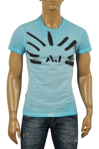 Mens Designer Clothes | ARMANI JEANS Men's Cotton T-Shirt #101