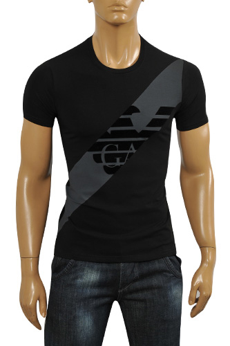 Mens Designer Clothes | ARMANI JEANS Men's T-Shirt In Black #96
