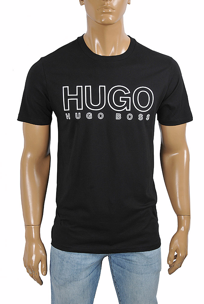 Mens Designer Clothes | HUGO BOSS Men's T-Shirt With Front Logo Print 72