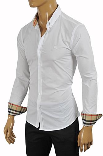 Mens Designer Clothes | BURBERRY Men's Dress Shirt In White #234