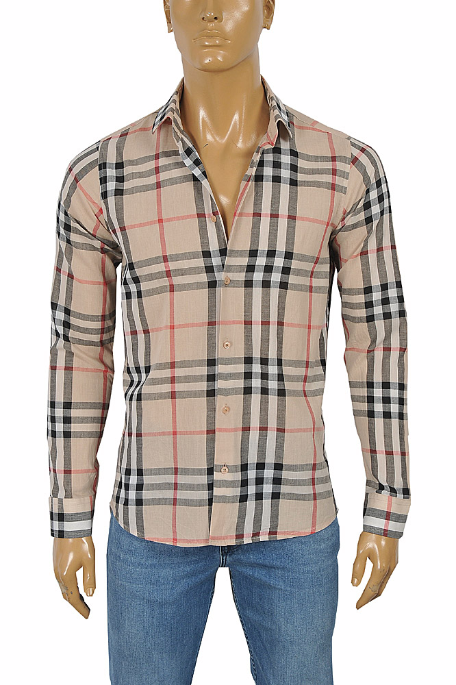 Mens Designer Clothes | BURBERRY Men's Long Sleeve Dress Shirt 247