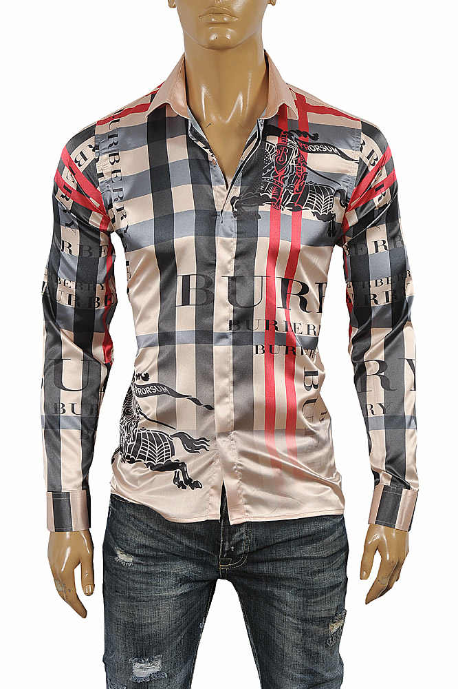 Mens Designer Clothes | BURBERRY Men's Long Sleeve Dress Shirt 249