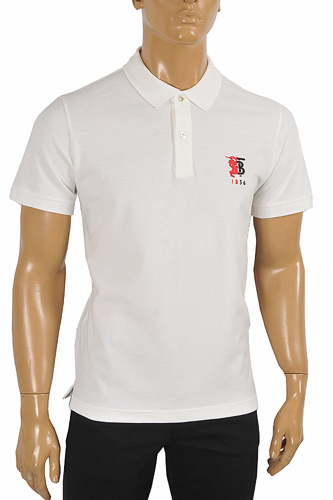 Mens Designer Clothes | BURBERRY men's polo shirt with Front embroidery 289