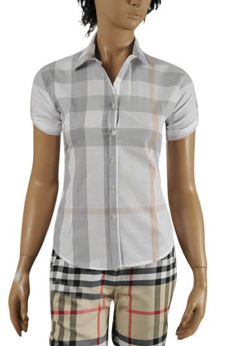 Womens Designer Clothes | BURBERRY Ladies Short Sleeve Shirt #155