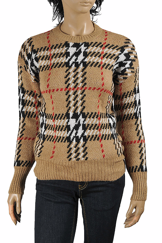 Womens Designer Clothes BURBERRY women’s round neck knitted sweater 271