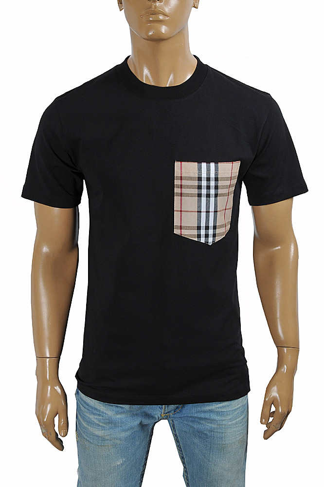 Mens Designer Clothes | BURBERRY Men's Cotton T-Shirt With Front Pocket 295