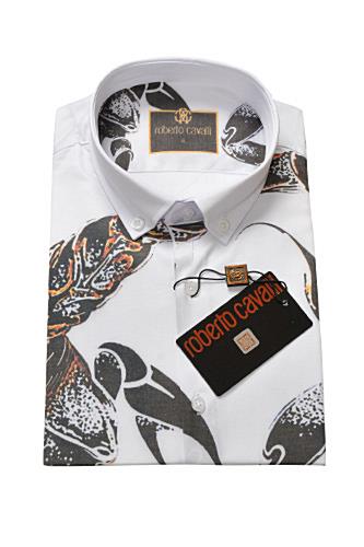 NIB Roberto Cavalli Men's Slim Fit White Woven Dress Shirt $350 