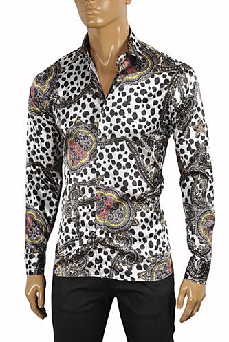 Mens Designer Clothes | ROBERTO CAVALLI Slim Fit Men's Dress Shirt #369