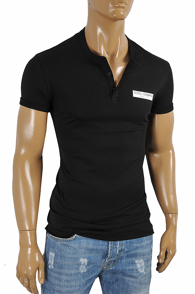 Mens Designer Clothes | DOLCE & GABBANA men's polo shirt with front logo appliqué 468