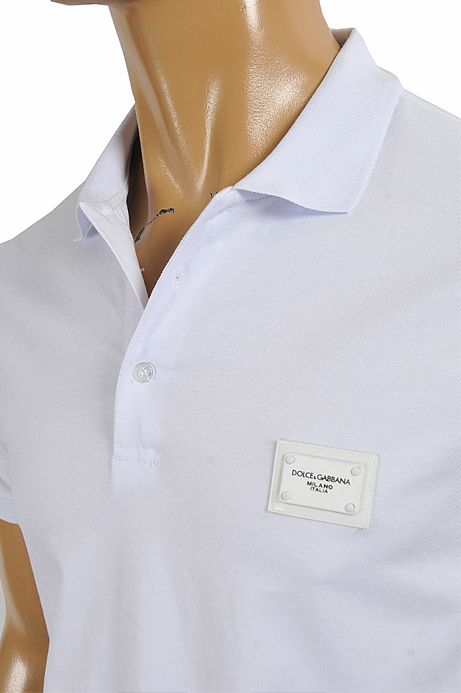Dolce & Gabbana Men's Repeat Flocked Logo Polo Shirt