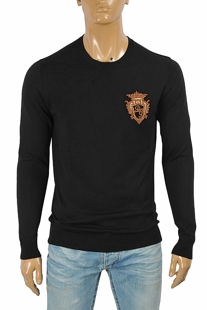 Mens Designer Clothes | DOLCE & GABBANA men's sweater with patch logo appliqué 254