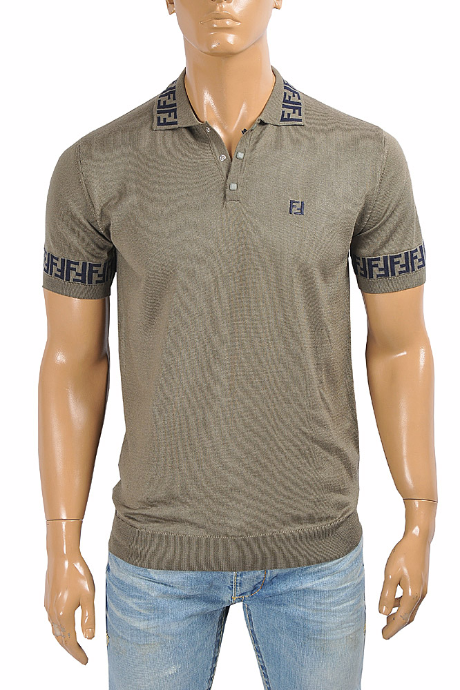 Mens Designer Clothes | FENDI men’s polo shirt, FF print 42