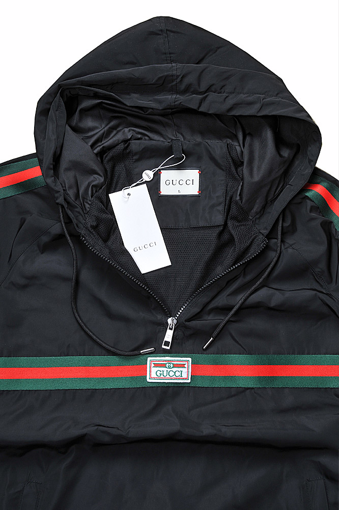 Mens Designer Clothes | GUCCI men's cotton hoodie with red and green ...