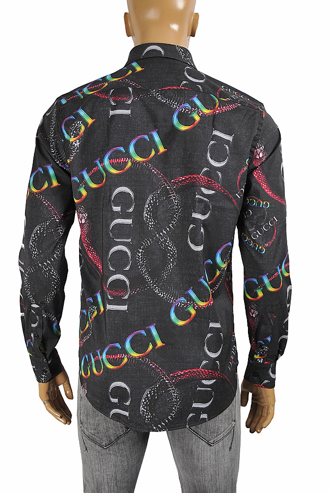 Mens Designer Clothes | GUCCI Men’s Dress shirt with logo print 395