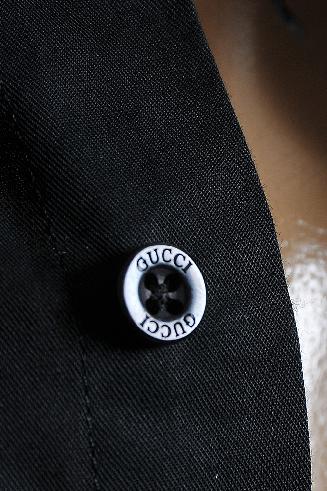 Mens Designer Clothes, GUCCI Men's Button Front Dress Shirt in Black #0355