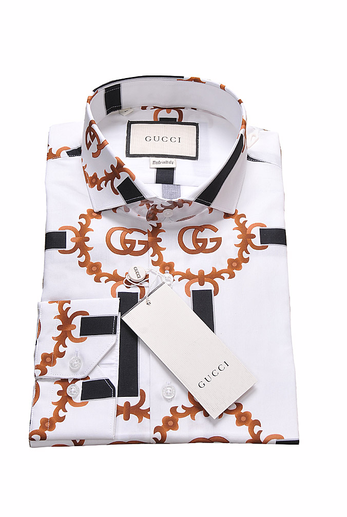 Mens Designer Clothes | GUCCI men’s dress shirt with logo print 408