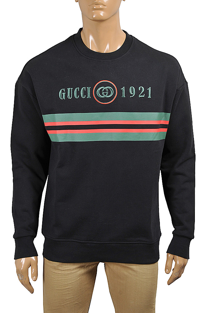 Mens Designer Clothes | GUCCI Men’s cotton sweatshirt with logo embroidery 125