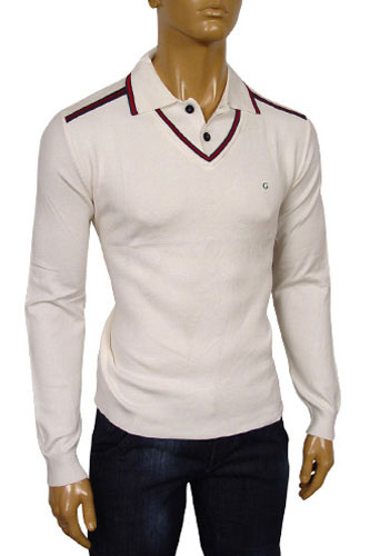 Mens Designer Clothes | GUCCI Mens V-Neck Polo Style Sweater #27