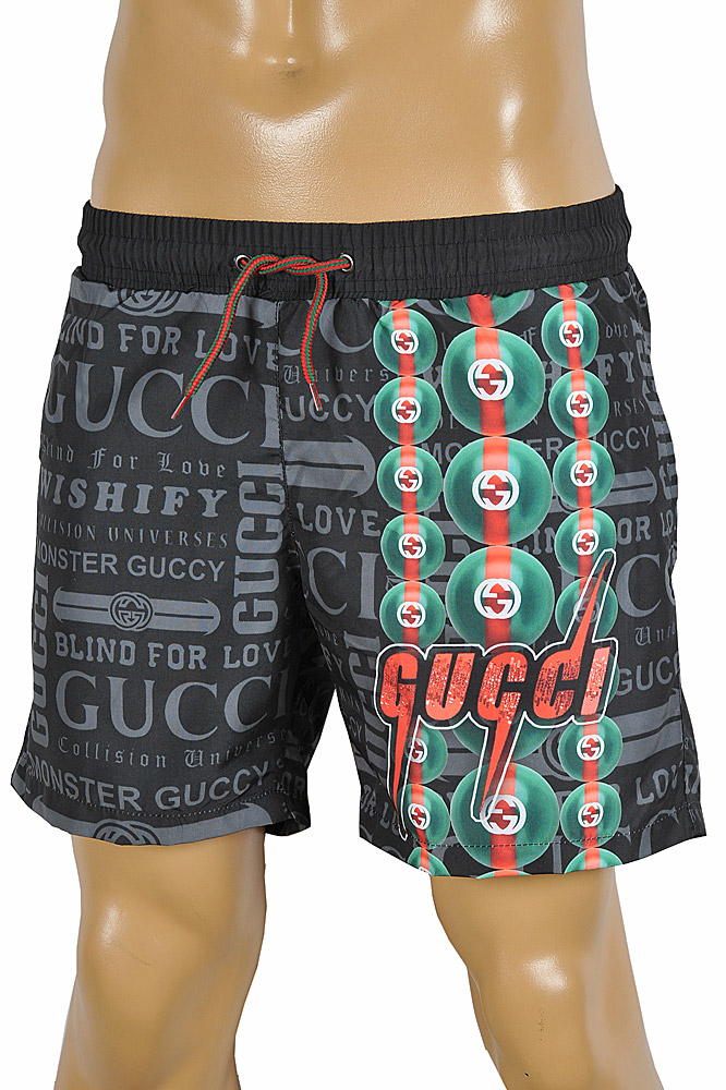 Mens Designer Clothes | GUCCI logo print swim shorts for men 101