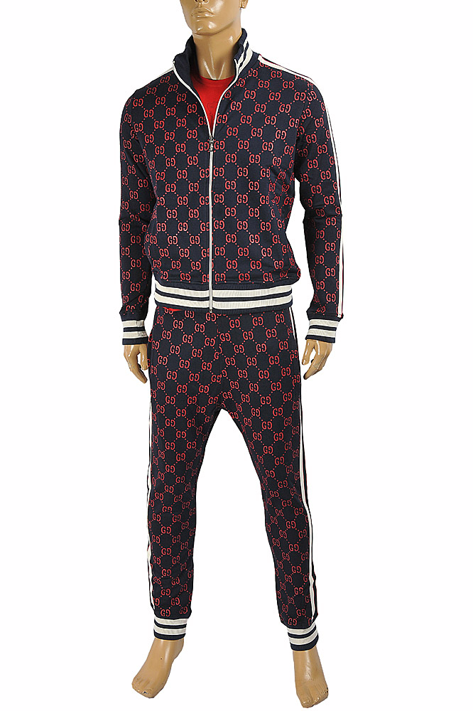 Mens Designer Clothes | GUCCI men’s zip up GG jogging suit 171