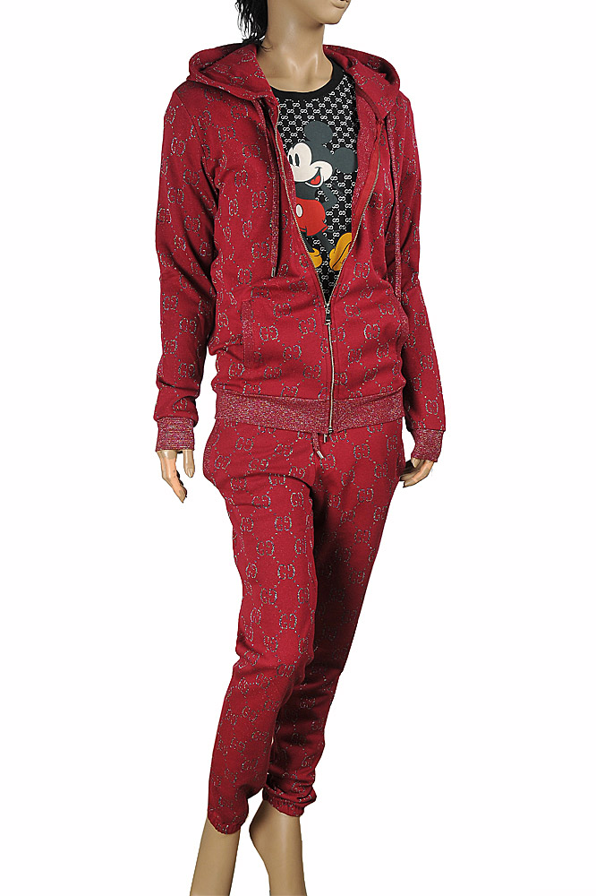 Womens Designer Clothes | GUCCI women’s GG jogging suit in burgundy 176