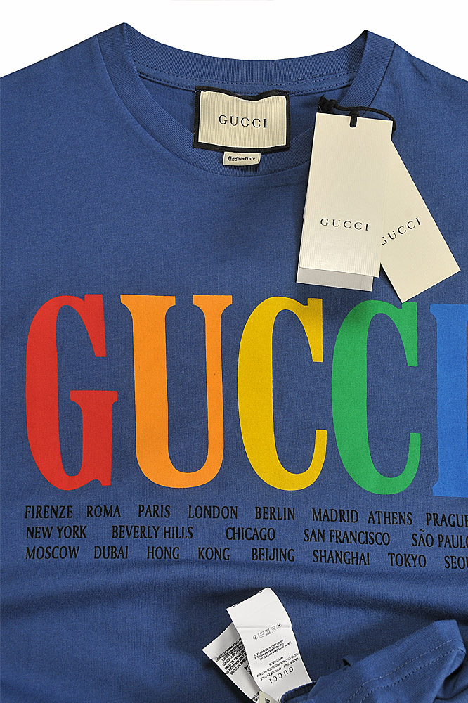 Mens Designer Clothes | GUCCI cotton T-shirt with front print in 