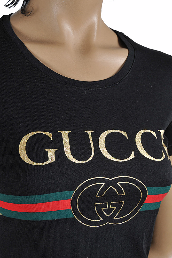 Womens Designer Clothes | GUCCI women’s cotton t-shirt with front logo ...